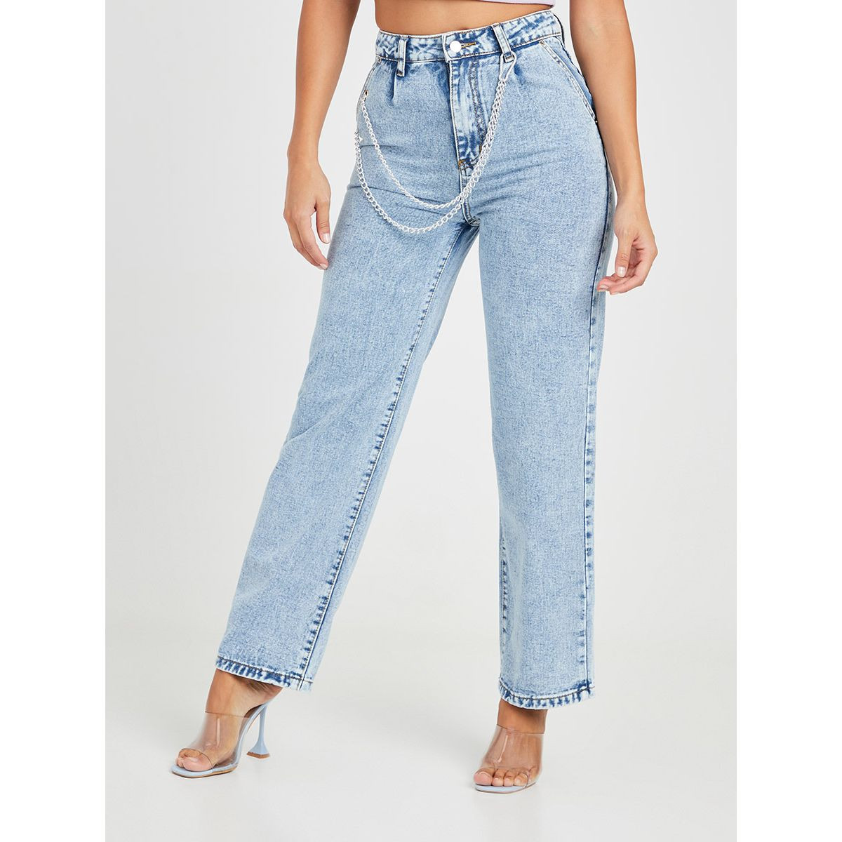 Styli High Waist Wide Leg Jeans with Chain Detail-women-clothing-bottoms-jeans-image-1
