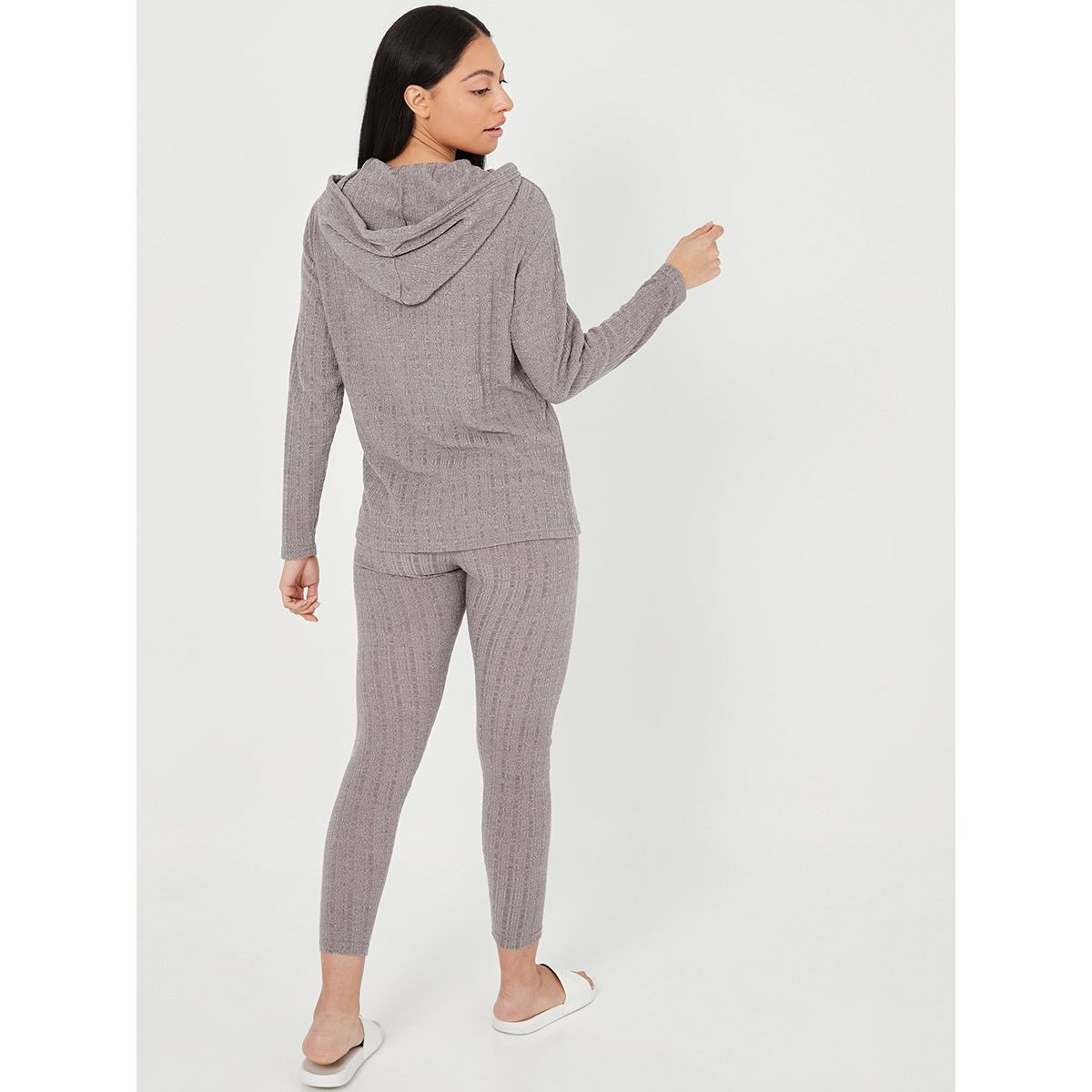 Styli Textured Wide Rib Hoodie and Leggings Lounge Set-women-clothing-nightwear-pyjamas-longsets-image-4