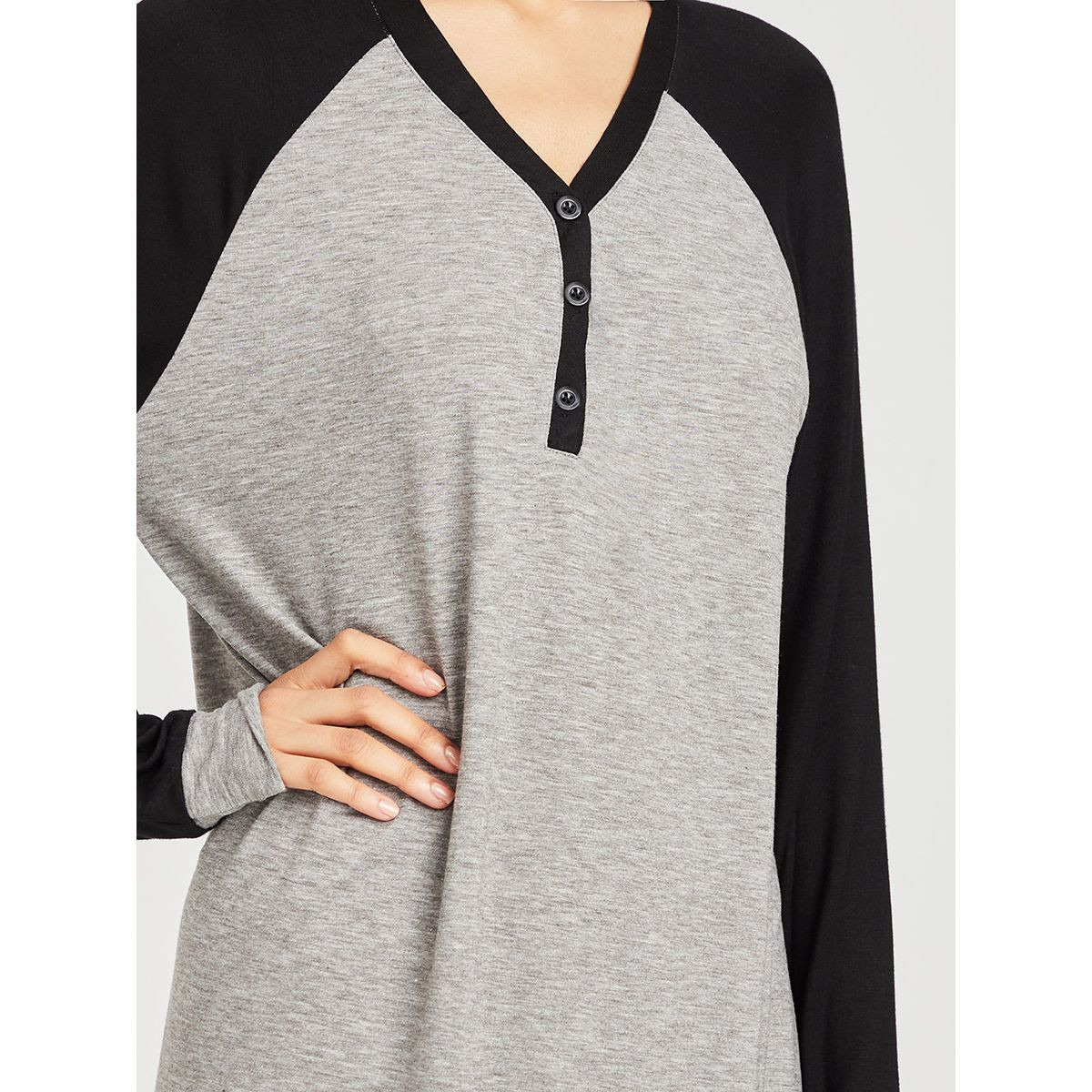 فستان طويل باكمام ريجلان من ستايلي-women-clothing-nightwear-nighties-image-3