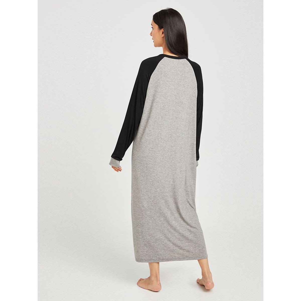 فستان طويل باكمام ريجلان من ستايلي-women-clothing-nightwear-nighties-image-4
