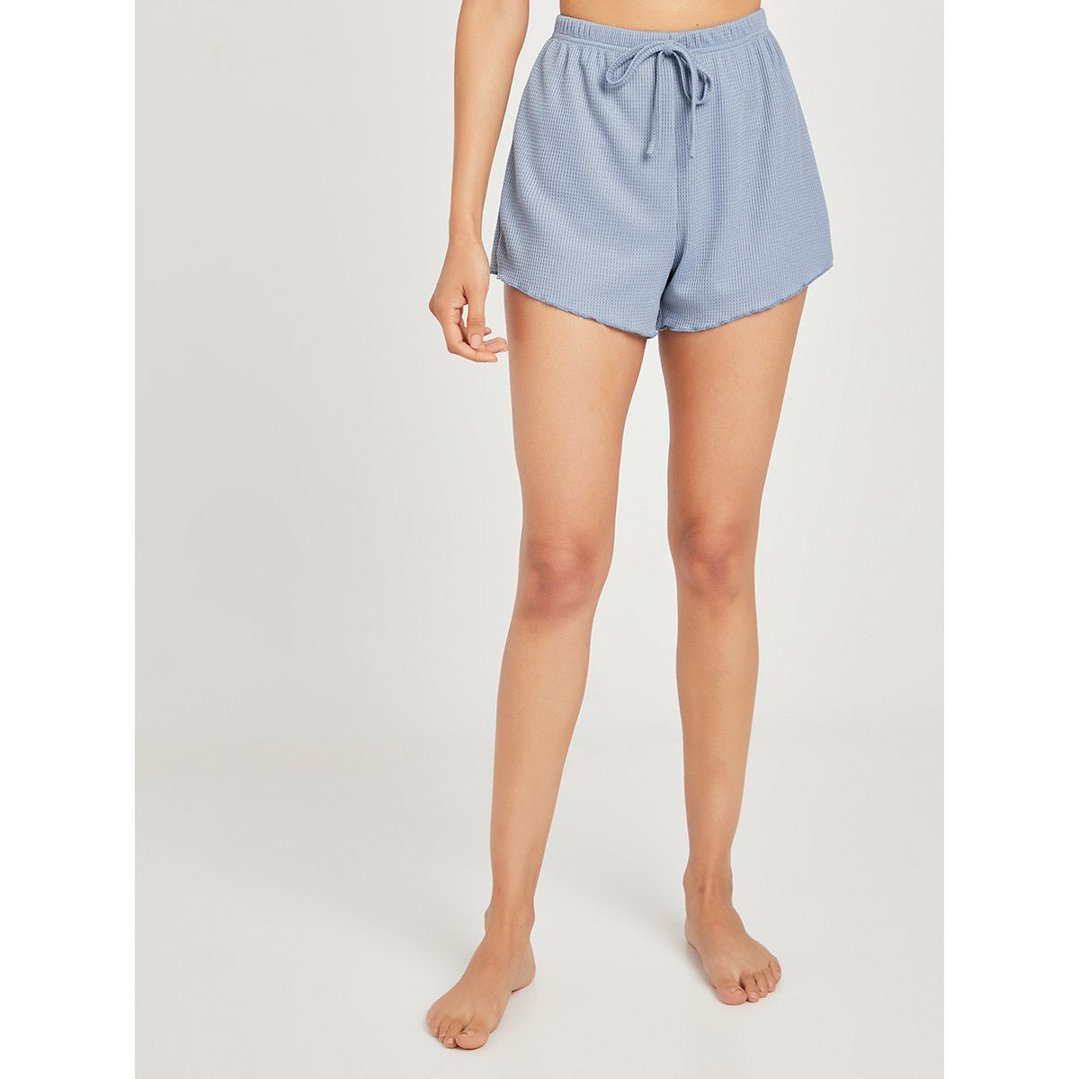Styli Button Through Rib Vest and Lettuce Hem Short Set-women-clothing-nightwear-pyjamas-longsets-image-5