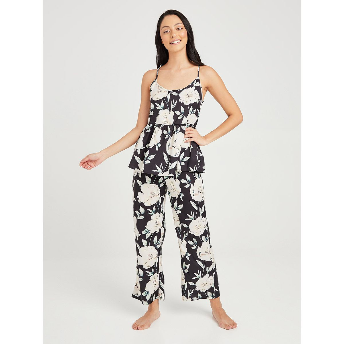 Styli Pack of 3 - Floral Cami Trouser and Robe Set-women-clothing-nightwear-pyjamas-longsets-image-4