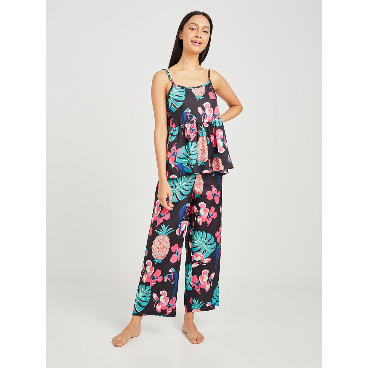 طقم من ( بلوزة + بنطال + روب ) من ستايلي-women-clothing-nightwear-pyjamas-longsets-image-5