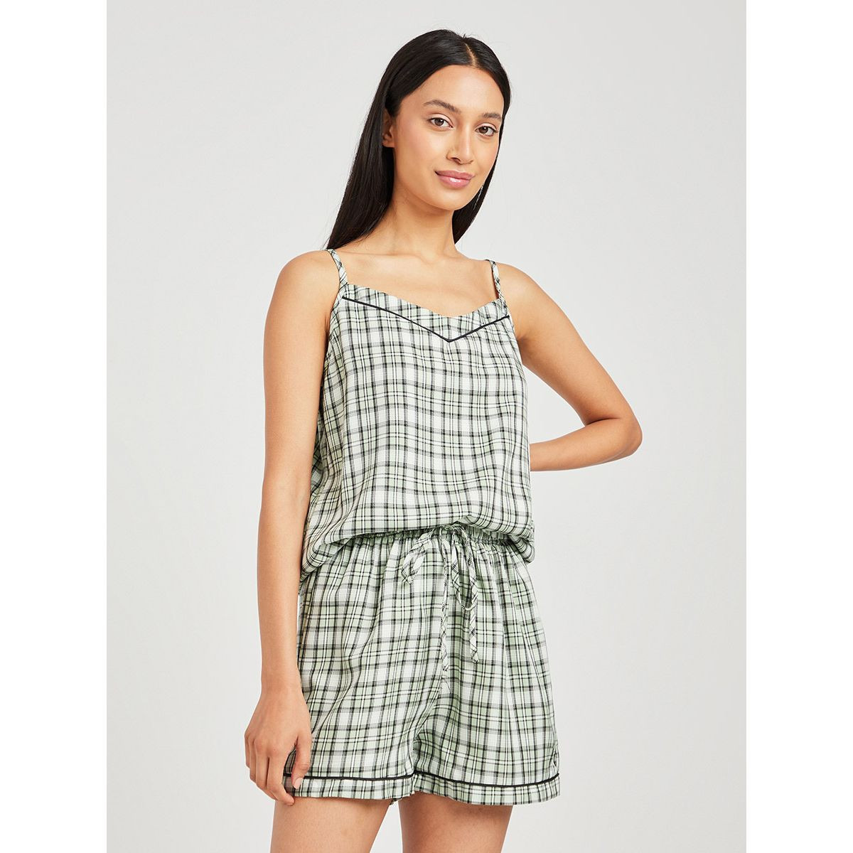 طقم من ( بلوزة + شورت ) من ستايلي-women-clothing-nightwear-pyjamas-longsets-image-1