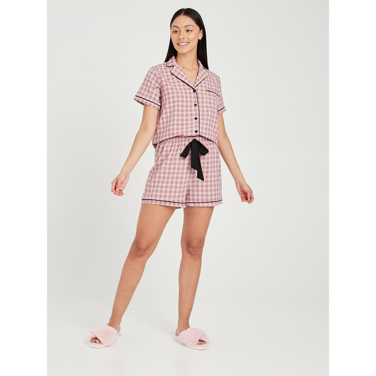 طقم من ( قميص + شورت ) من ستايلي-women-clothing-nightwear-pyjamas-longsets-image-2