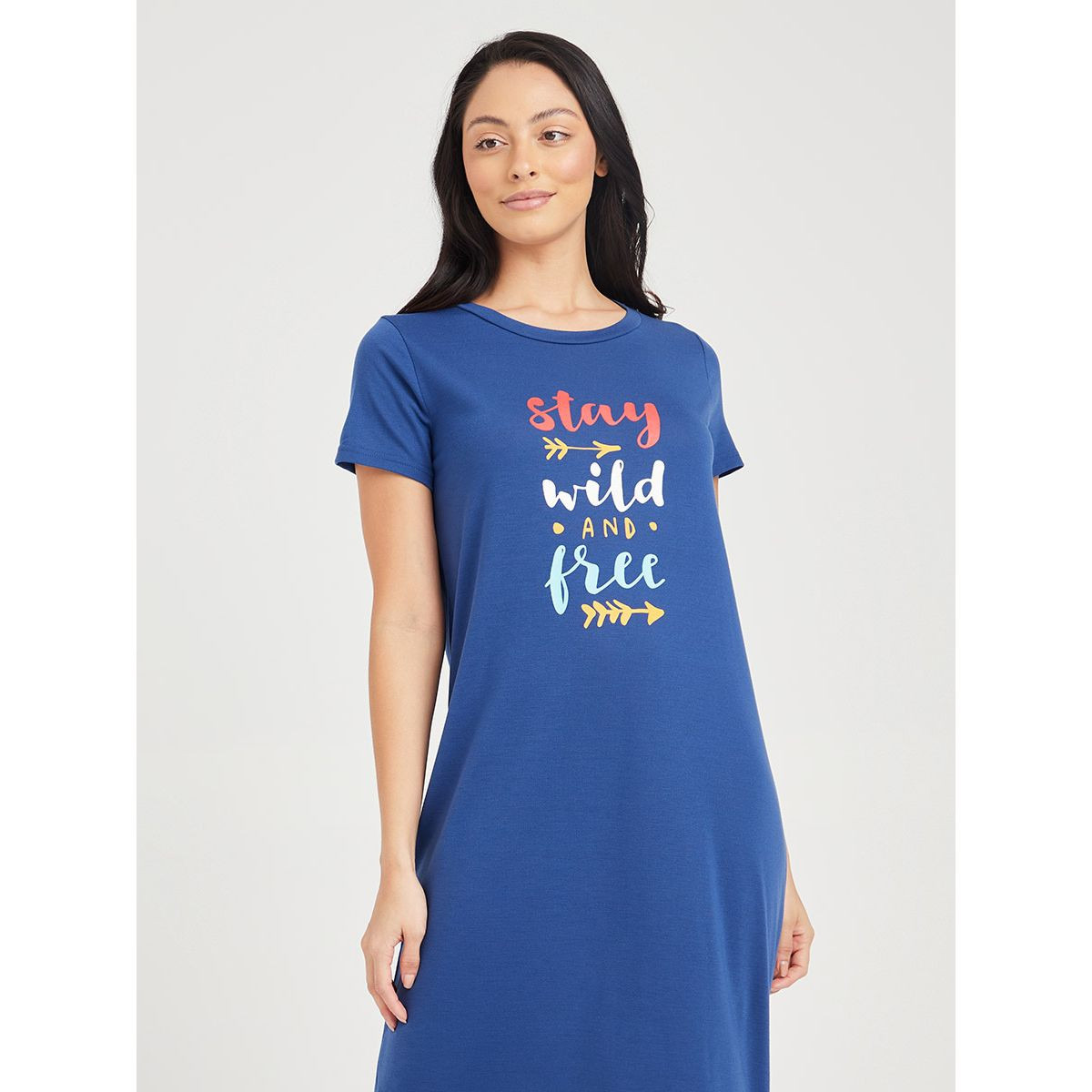 فستان طويل مطبع بشعار من ستايلي-women-clothing-nightwear-nighties-image-2