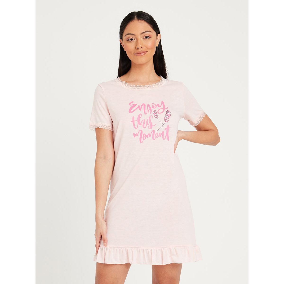 فستان بحواف مزينة بكشكش من ستايلي-women-clothing-nightwear-nighties-image-1