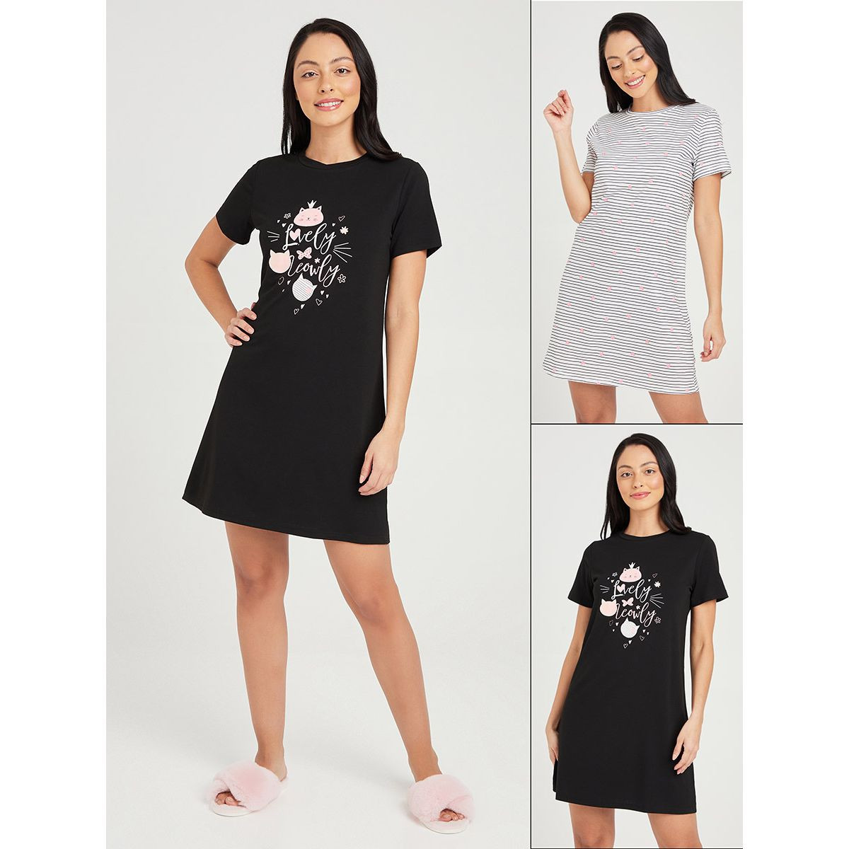 مجموعة من 2 فستان مطبع من ستايلي-women-clothing-nightwear-nighties-image-1