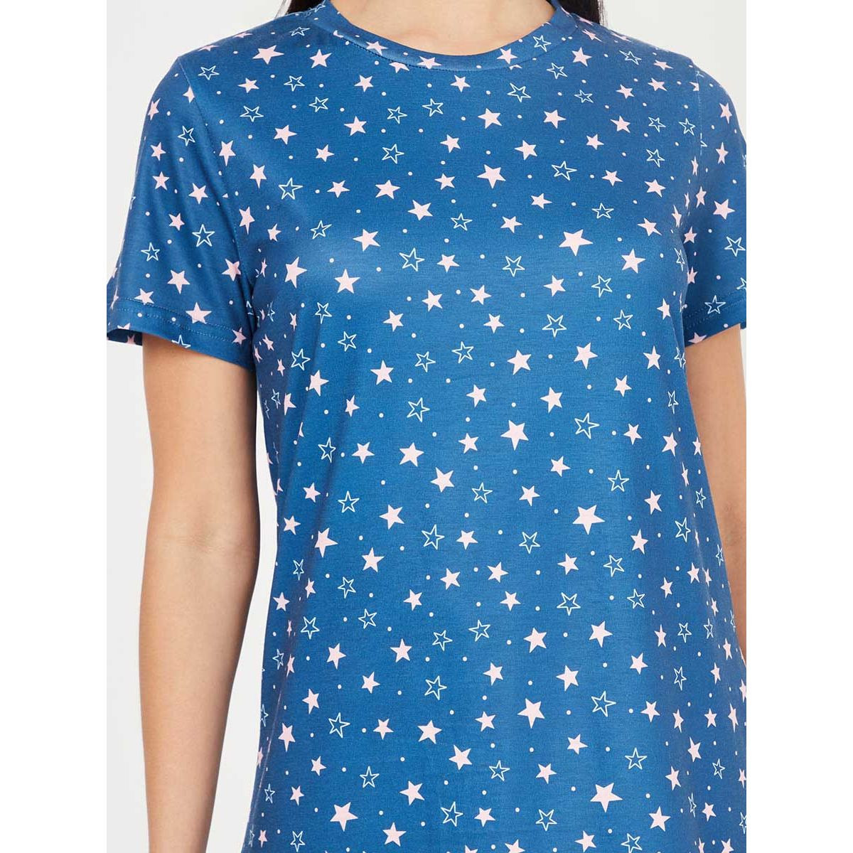 مجموعة من 2 قميص نوم مطبع بشعار ونجوم من ستايلي-women-clothing-nightwear-nighties-image-3