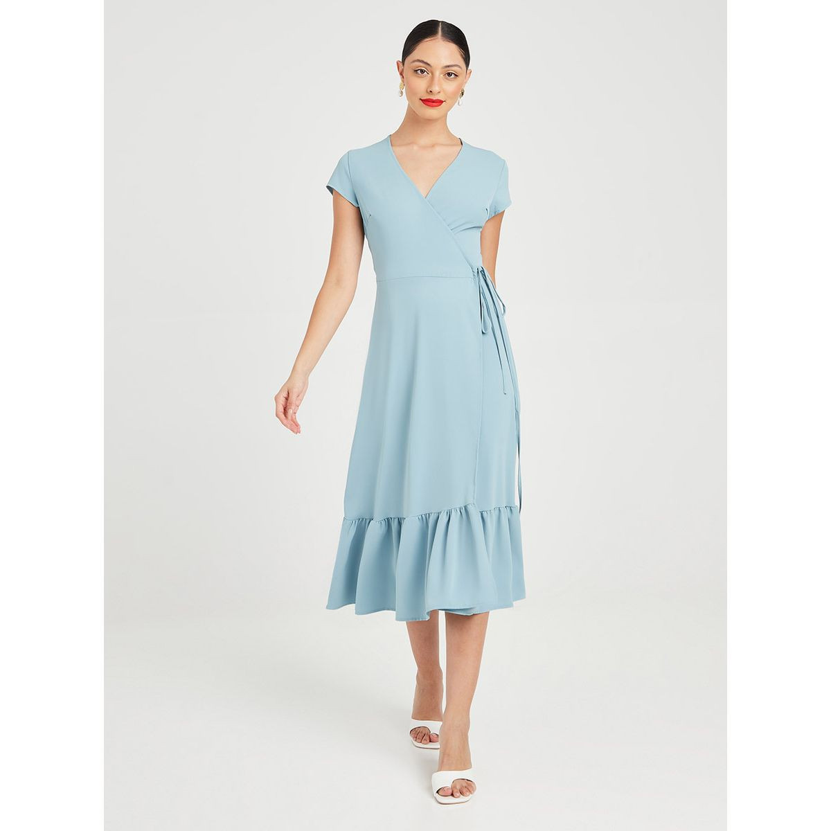 فستان ميدي بنمط لف من ستايلي-women-clothing-dresses-image-2