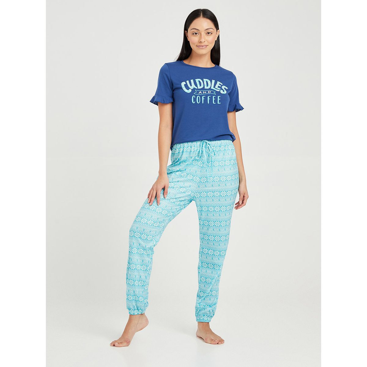 طقم بيجاما ( تيشيرت + بنطال ) من ستايلي-women-clothing-nightwear-pyjamas-longsets-image-6