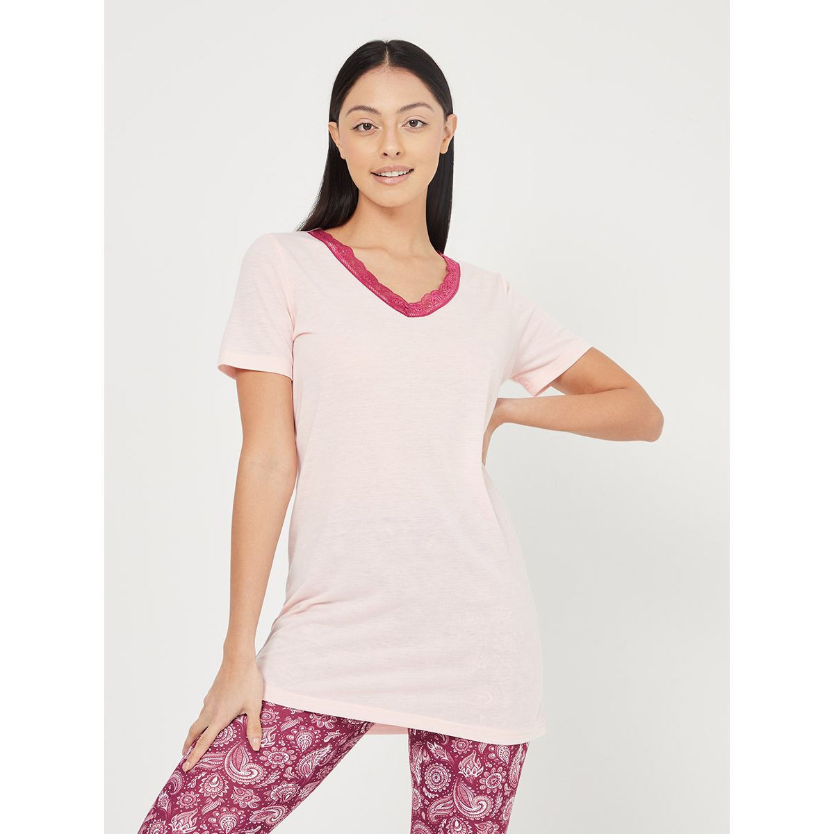 طقم بيجاما ( ليقنز + تيشيرت ) من ستايلي-women-clothing-nightwear-pyjamas-longsets-image-2