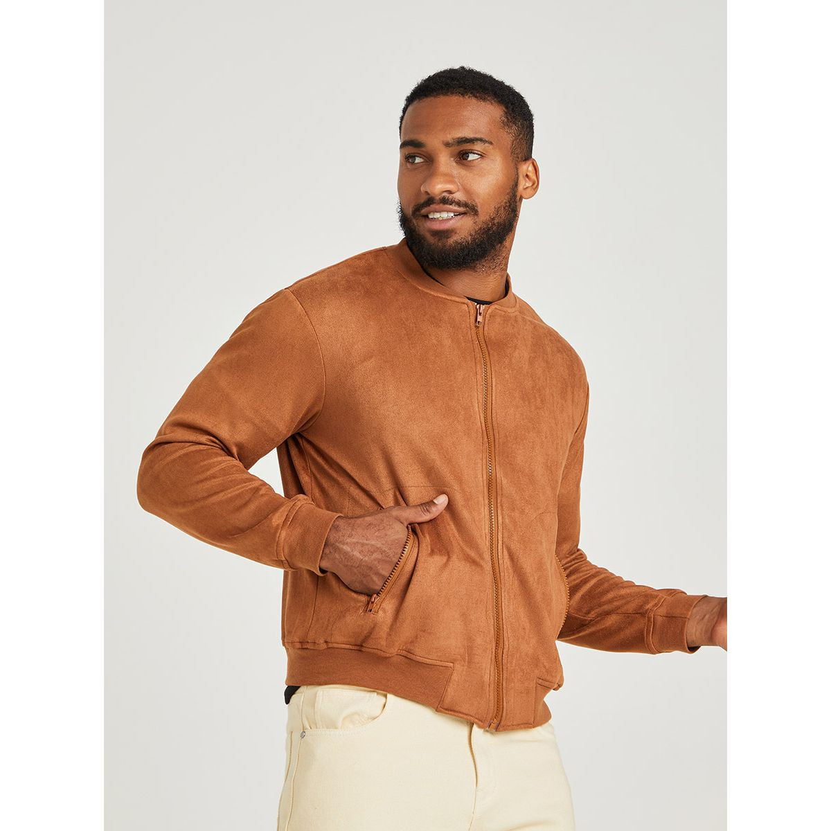 جاكيت بومبر بسحاب غلق وجيوب من ستايلي-men-clothing-jacketsandblazers-jackets-image-1