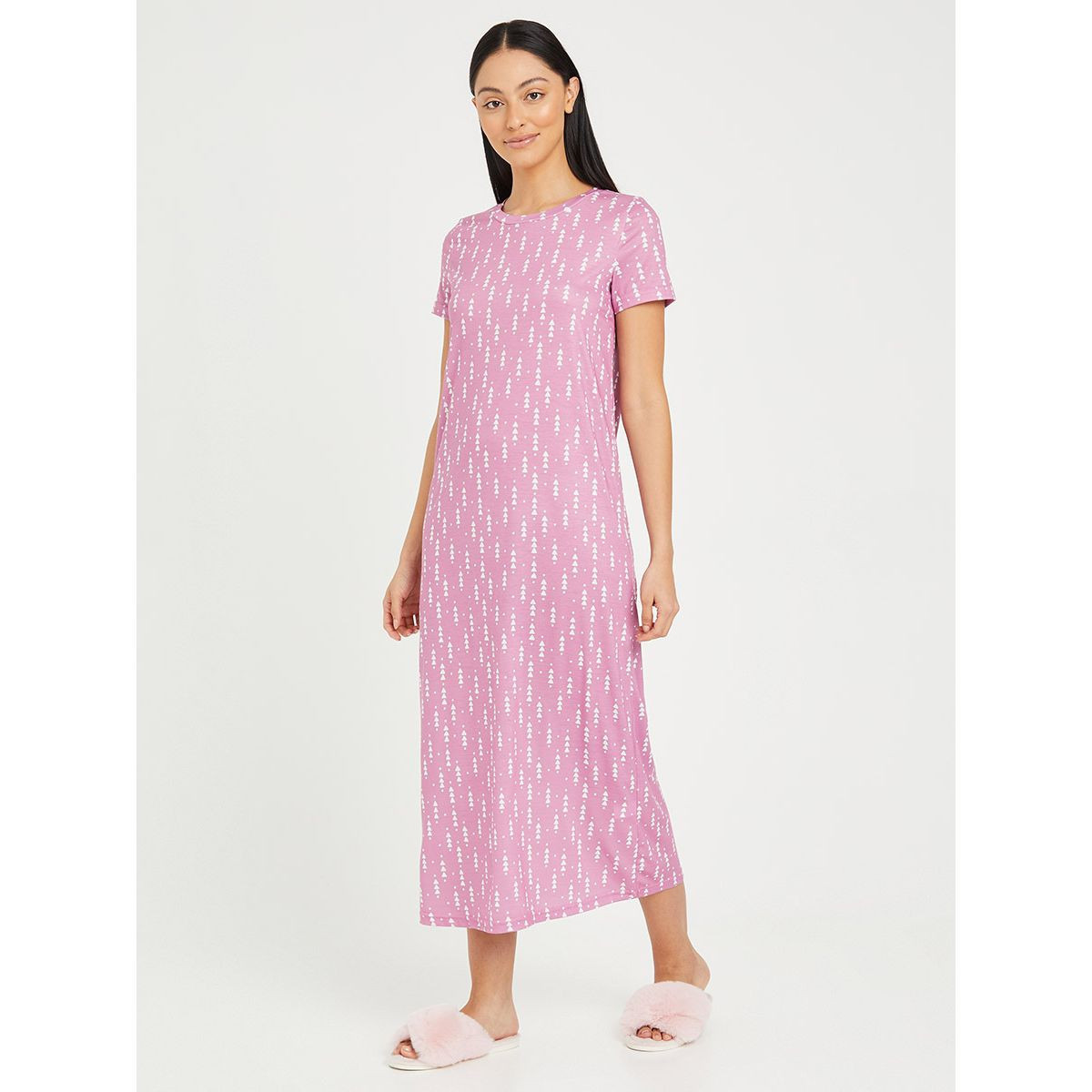 قميص نوم طويل مطبع بالكامل من ستايلي-women-clothing-nightwear-nighties-image-1