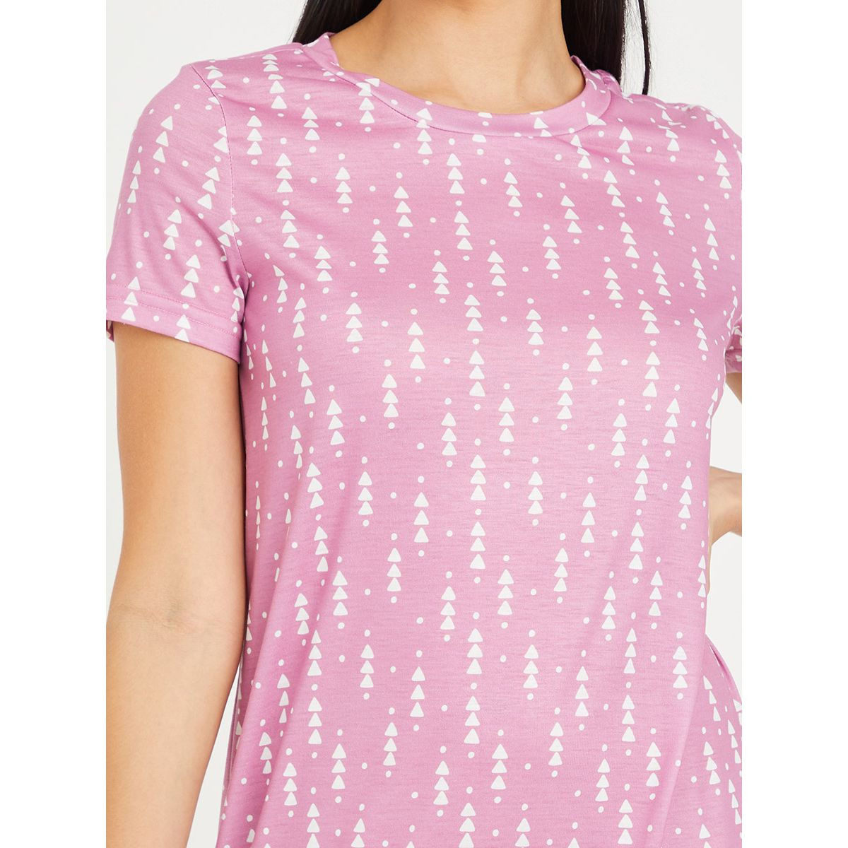 Styli Ditsy AOP Maxi Sleep T-shirt Dress-women-clothing-nightwear-nighties-image-3