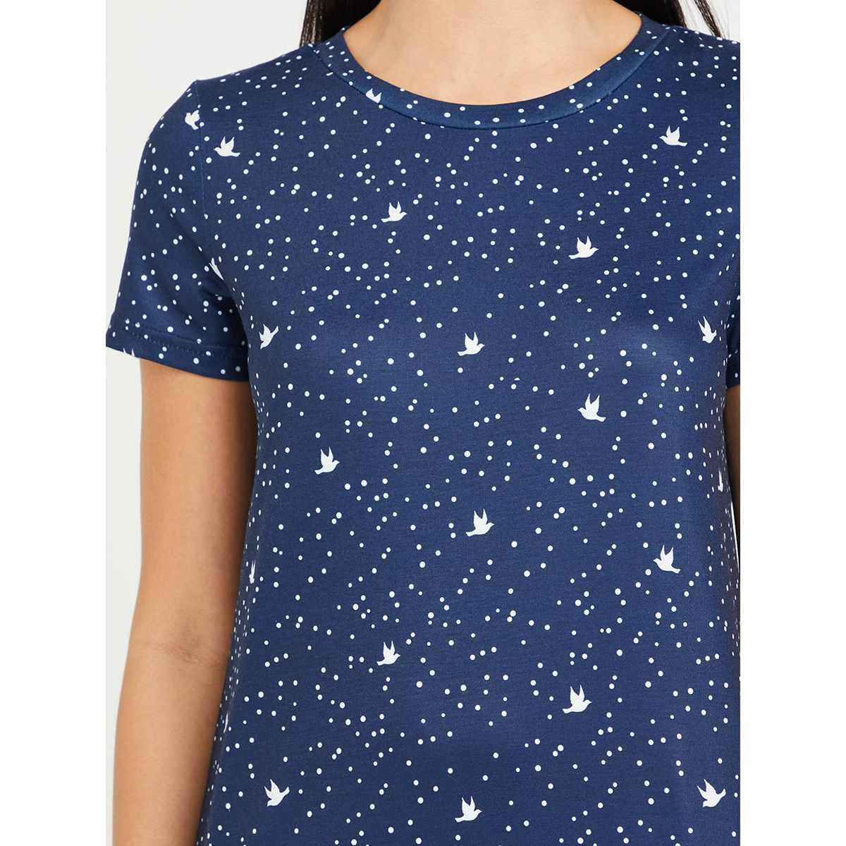 Styli Ditsy AOP Short Sleeves Maxi Sleep T-shirt Dress-women-clothing-nightwear-nighties-image-3