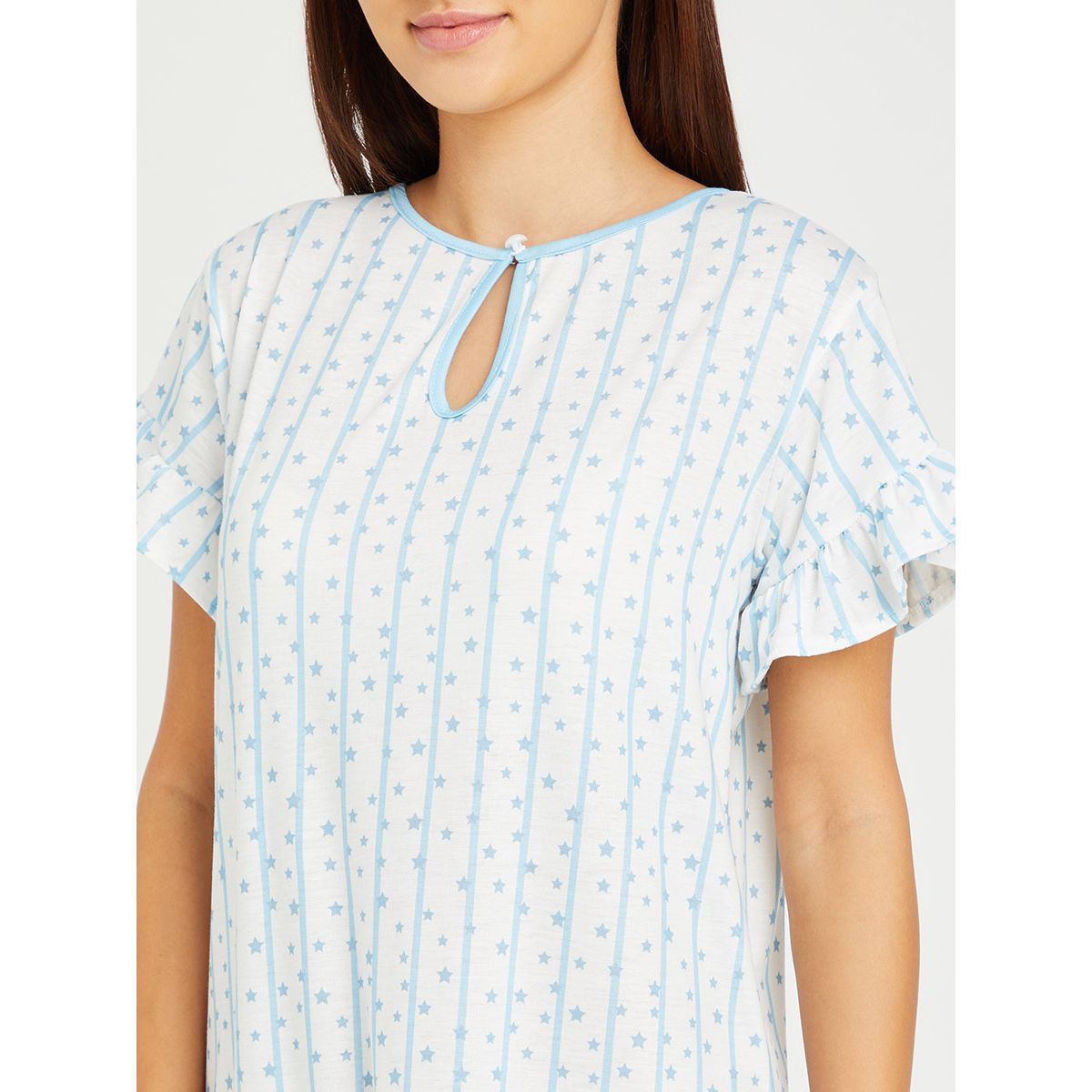 فستان ميدي باكمام كشكش من ستايلي-women-clothing-nightwear-nighties-image-3