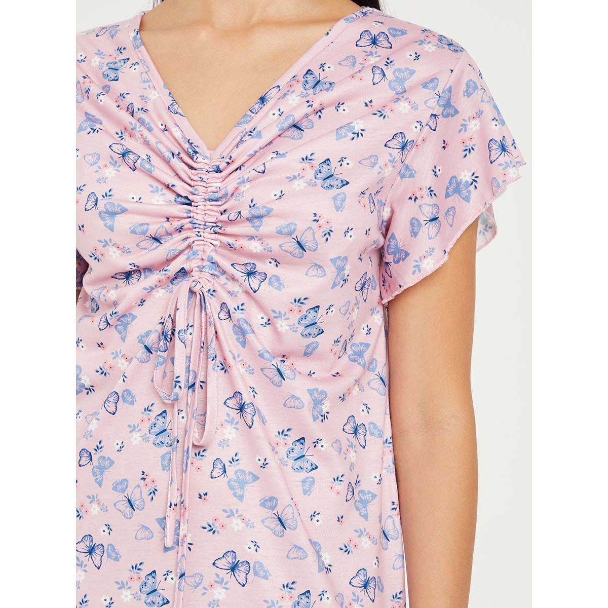 فستان ميدي باكمام قصيرة من ستايلي-women-clothing-nightwear-nighties-image-3