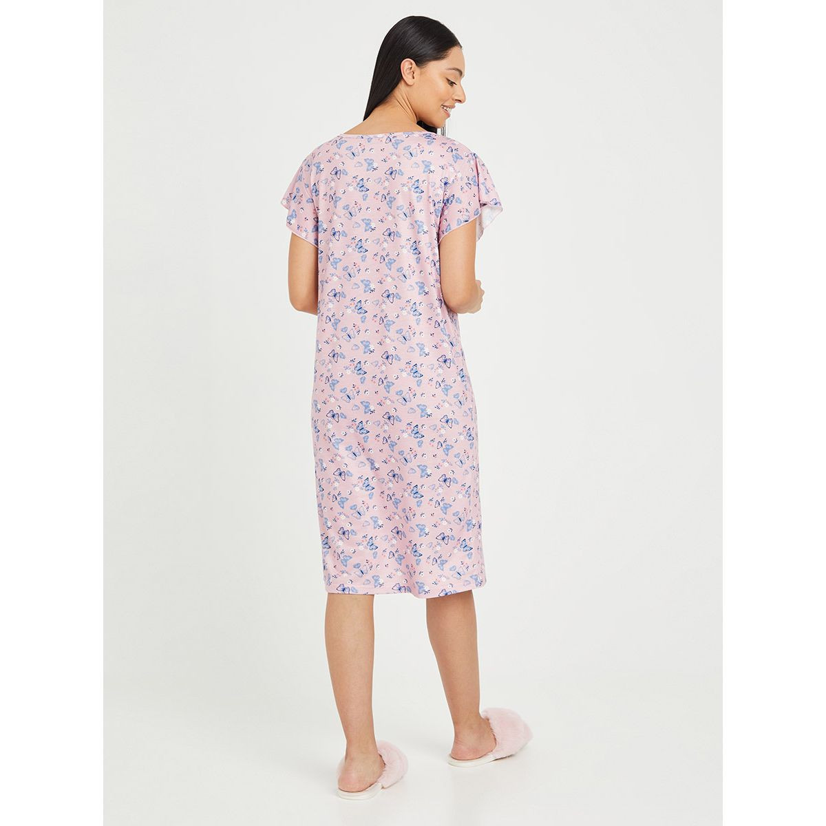 فستان ميدي باكمام قصيرة من ستايلي-women-clothing-nightwear-nighties-image-4