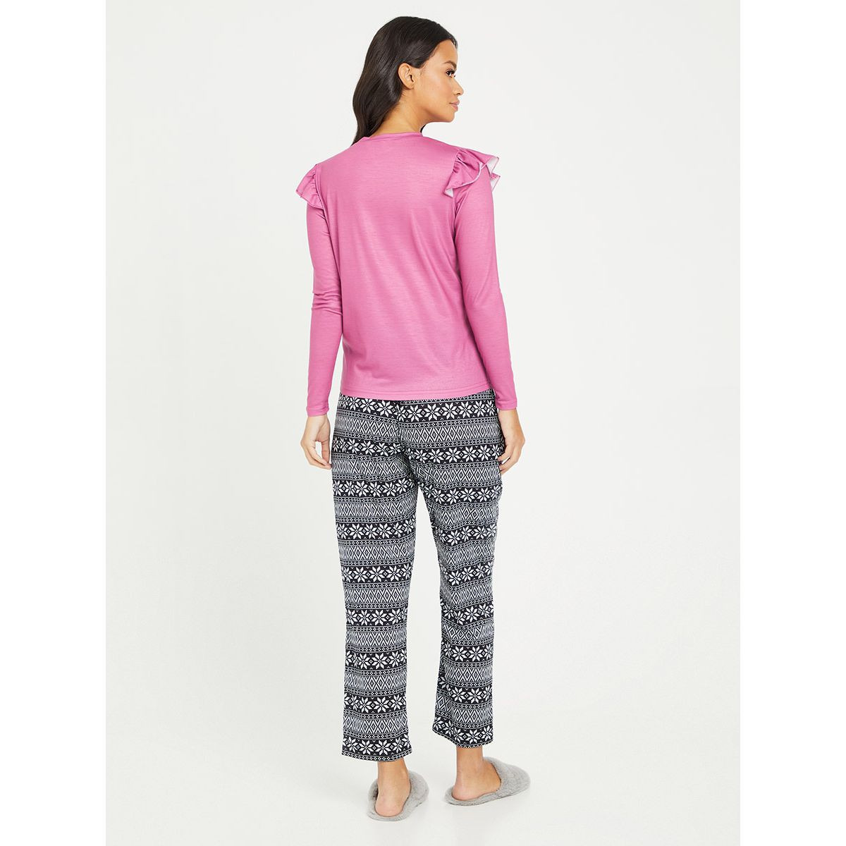 طقم بيجاما من ( تيشيرت + بنطال ) من ستايلي-women-clothing-nightwear-pyjamas-longsets-image-5