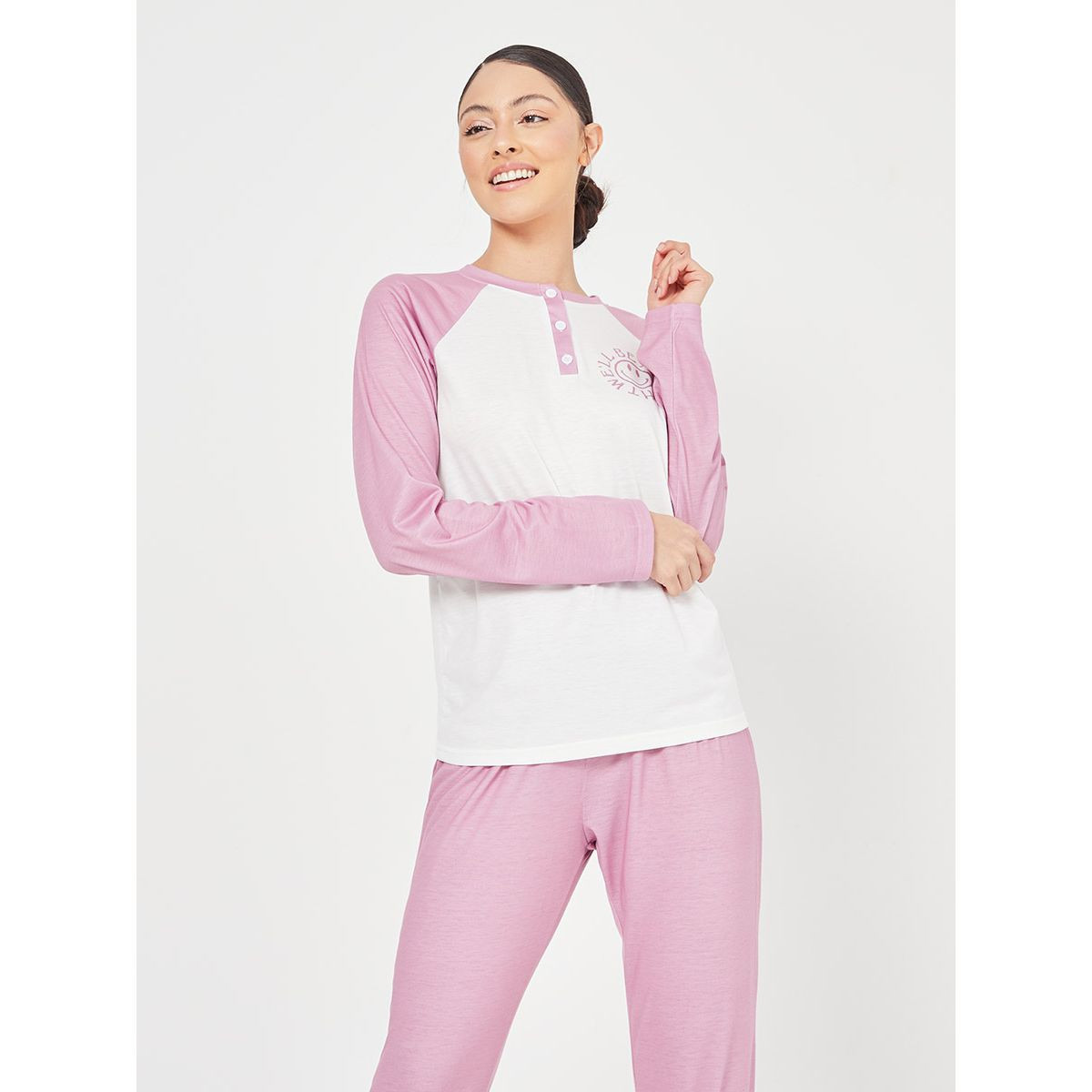 طقم بيجاما من ( تيشيرت + بنطال ) من ستايلي-women-clothing-nightwear-pyjamas-longsets-image-2