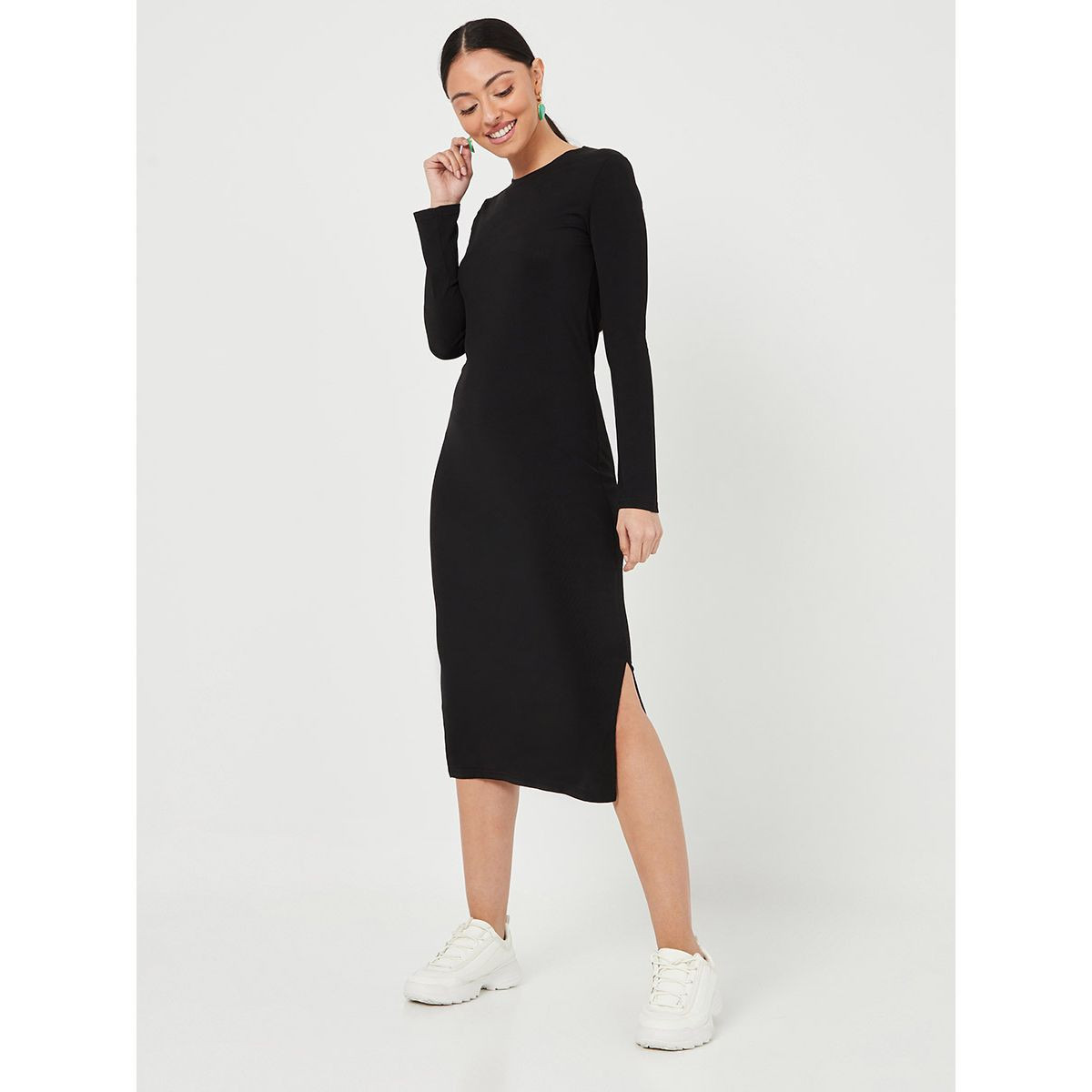 فستان ميدي باكمام طويلة من ستايلي-women-clothing-dresses-image-1
