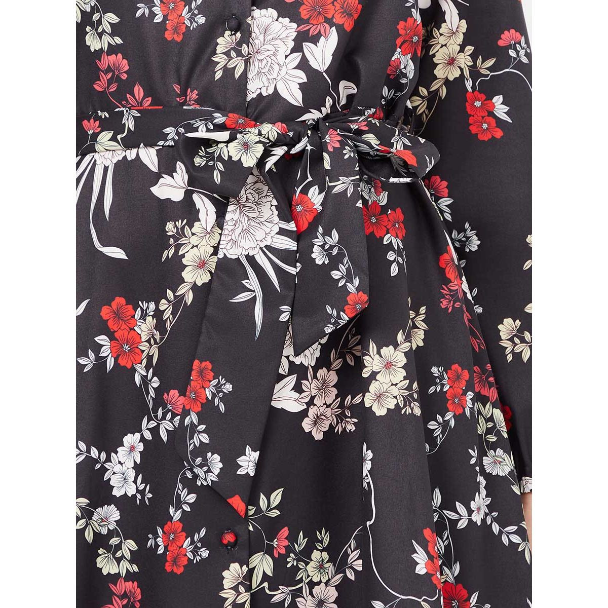 Styli Long Sleeves Floral Print A-Line Mini Dress with Tie Belt-women-clothing-dresses-image-3