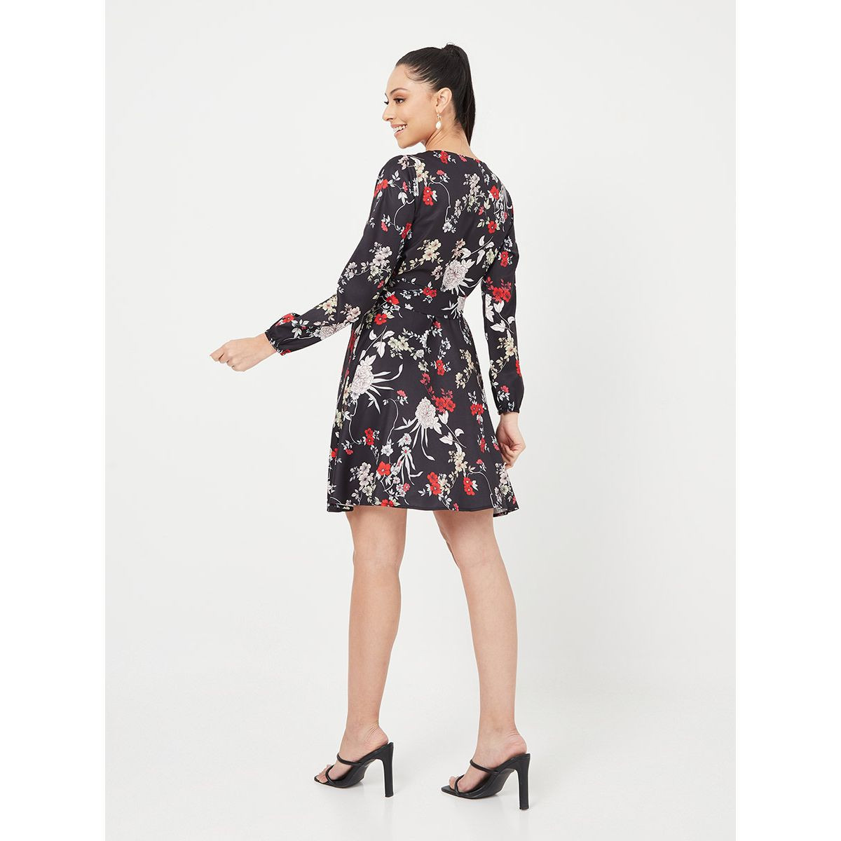 Styli Long Sleeves Floral Print A-Line Mini Dress with Tie Belt-women-clothing-dresses-image-4
