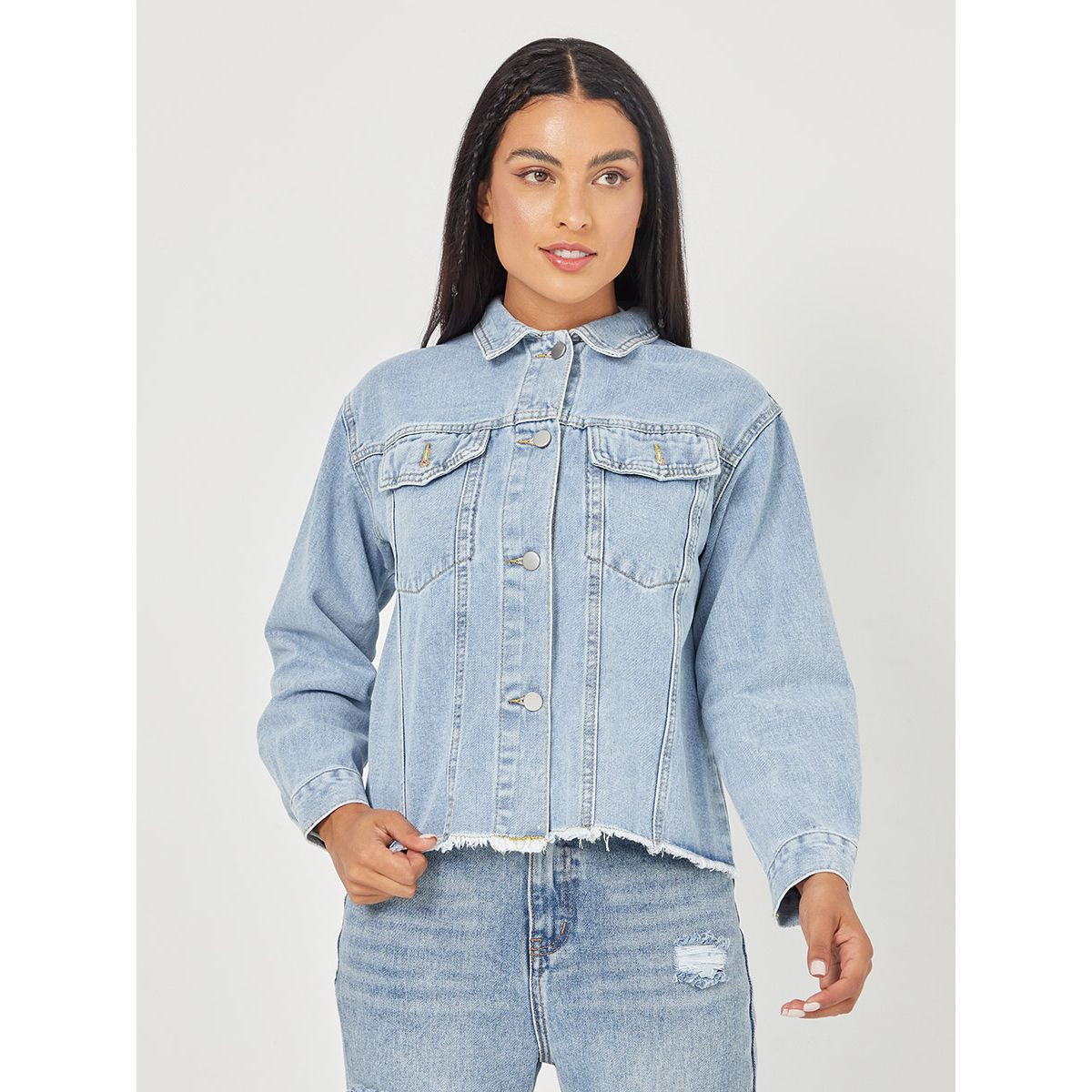جاكيت دينيم قصير بحواف ممزقة من ستايلي-women-clothing-coatsandjackets-jackets-image-3