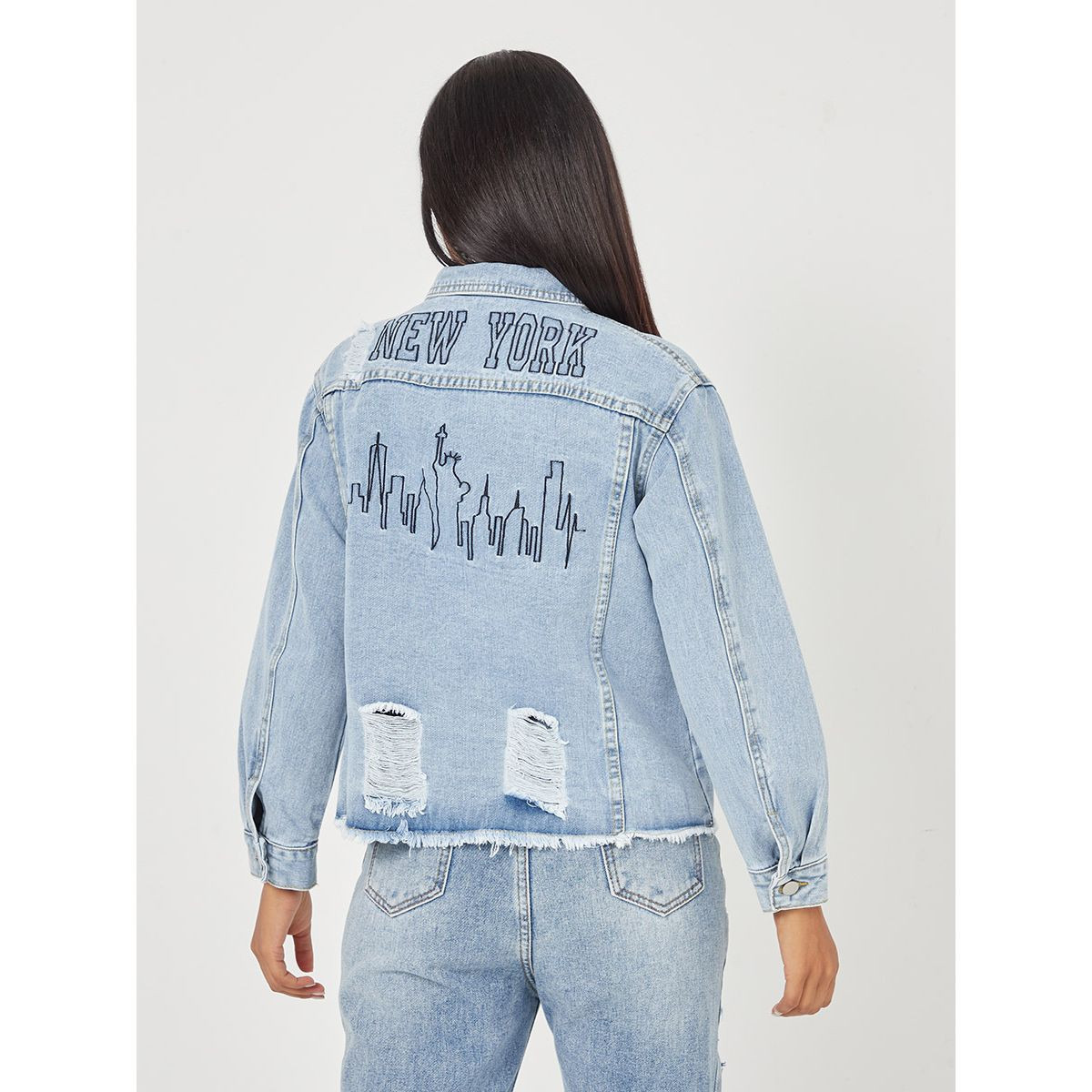 جاكيت دينيم قصير بحواف ممزقة من ستايلي-women-clothing-coatsandjackets-jackets-image-5