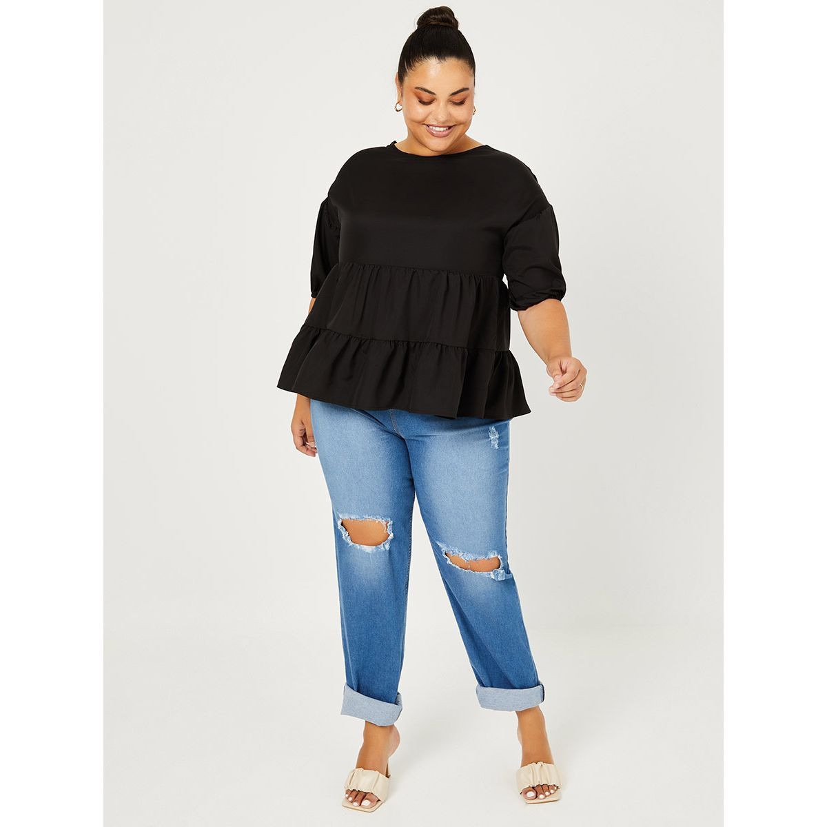 بلوزة باكمام قصيرة من ستايلي-women-clothing-shirtsandblouses-blouses-image-2