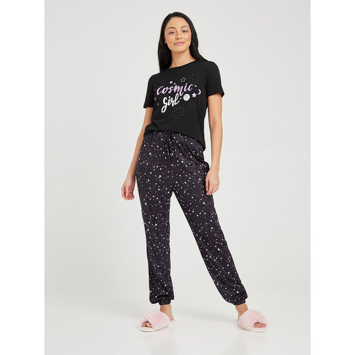 طقم بيجاما ( تيشيرت + بنطال ) من ستايلي-women-clothing-nightwear-pyjamas-longsets-image-1