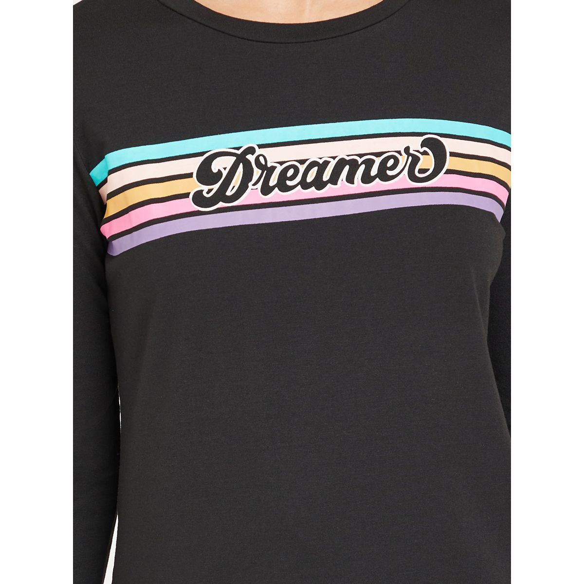 Styli Dreamer Stripe Long Sleeves T-shirt and Solid Cuffed Pyjama Set-women-clothing-nightwear-pyjamas-longsets-image-3