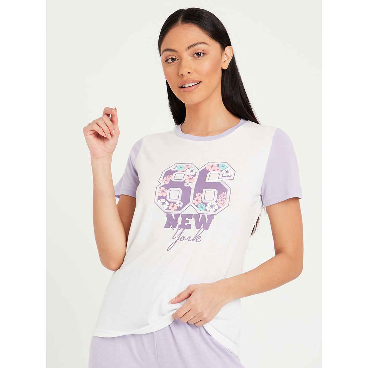 طقم بيجاما من ( تيشيرت + بنطال ) من ستايلي-women-clothing-nightwear-pyjamas-longsets-image-1