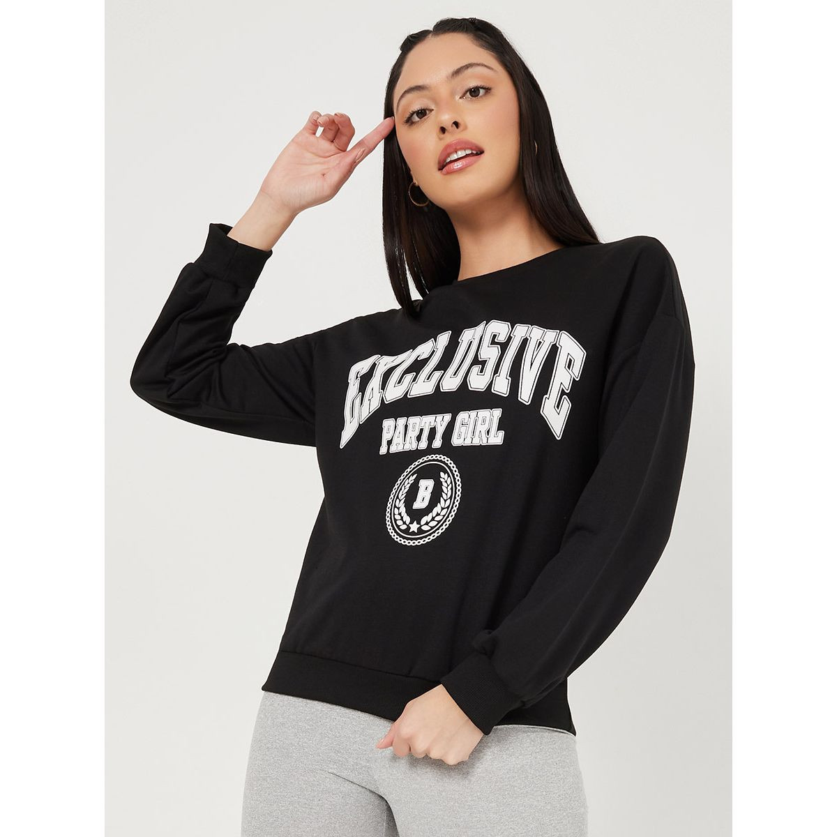 سويت شيرت بقصة عادية من ستايلي-women-clothing-hoodiesandsweatshirts-sweatshirts-image-1