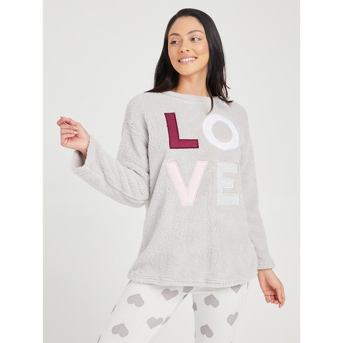 طقم من ( بلوزة باكمام طويلة + ليقنز ) من ستايلي-women-clothing-nightwear-pyjamas-longsets-image-2