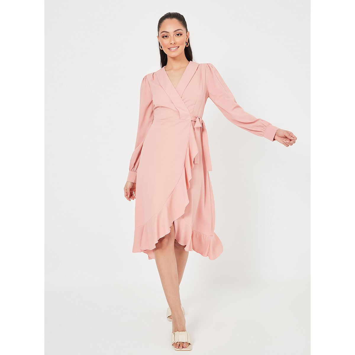 فستان ميدي بنمط لف-women-clothing-dresses-image-1