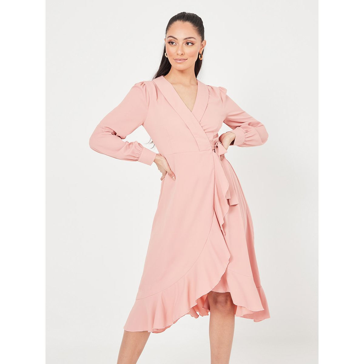 فستان ميدي بنمط لف-women-clothing-dresses-image-2