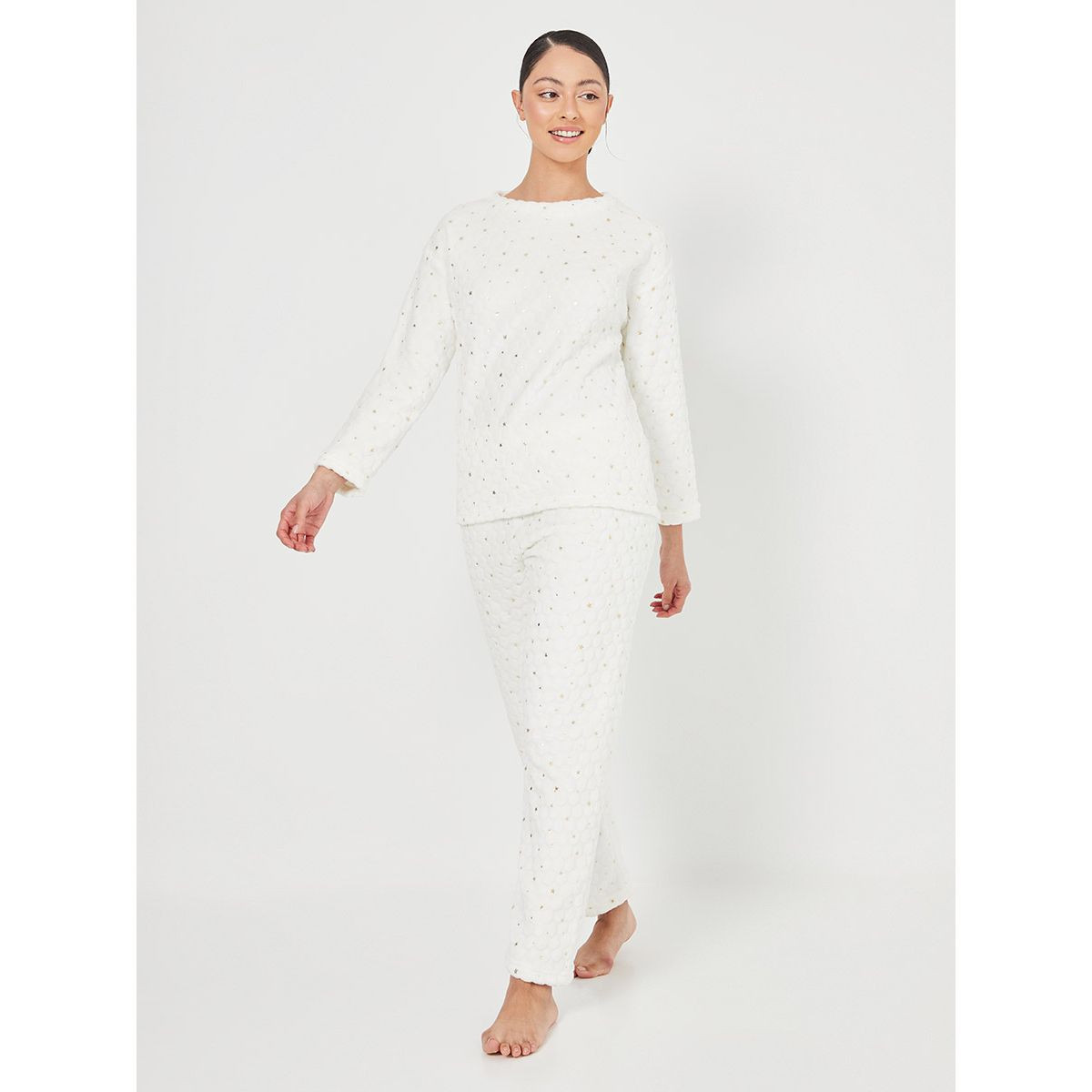 طقم بيجاما من ( بلوزة باكمام طويلة + بنطال ) من ستايلي-women-clothing-nightwear-pyjamas-longsets-image-1