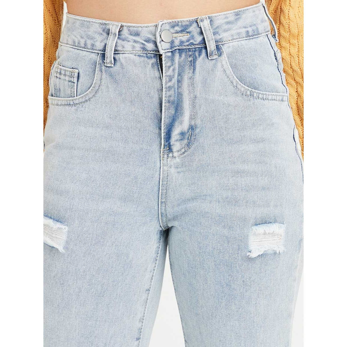 Styli High Waist Wide Leg Roll Hem Jeans with Distress Detail-women-clothing-bottoms-jeans-image-3