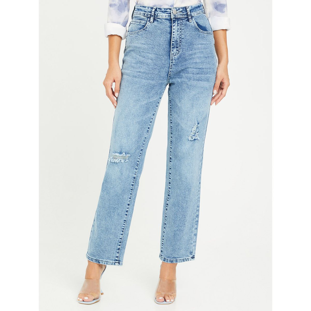 جينز بخصر عالي من ستايلي-women-clothing-bottoms-jeans-image-1