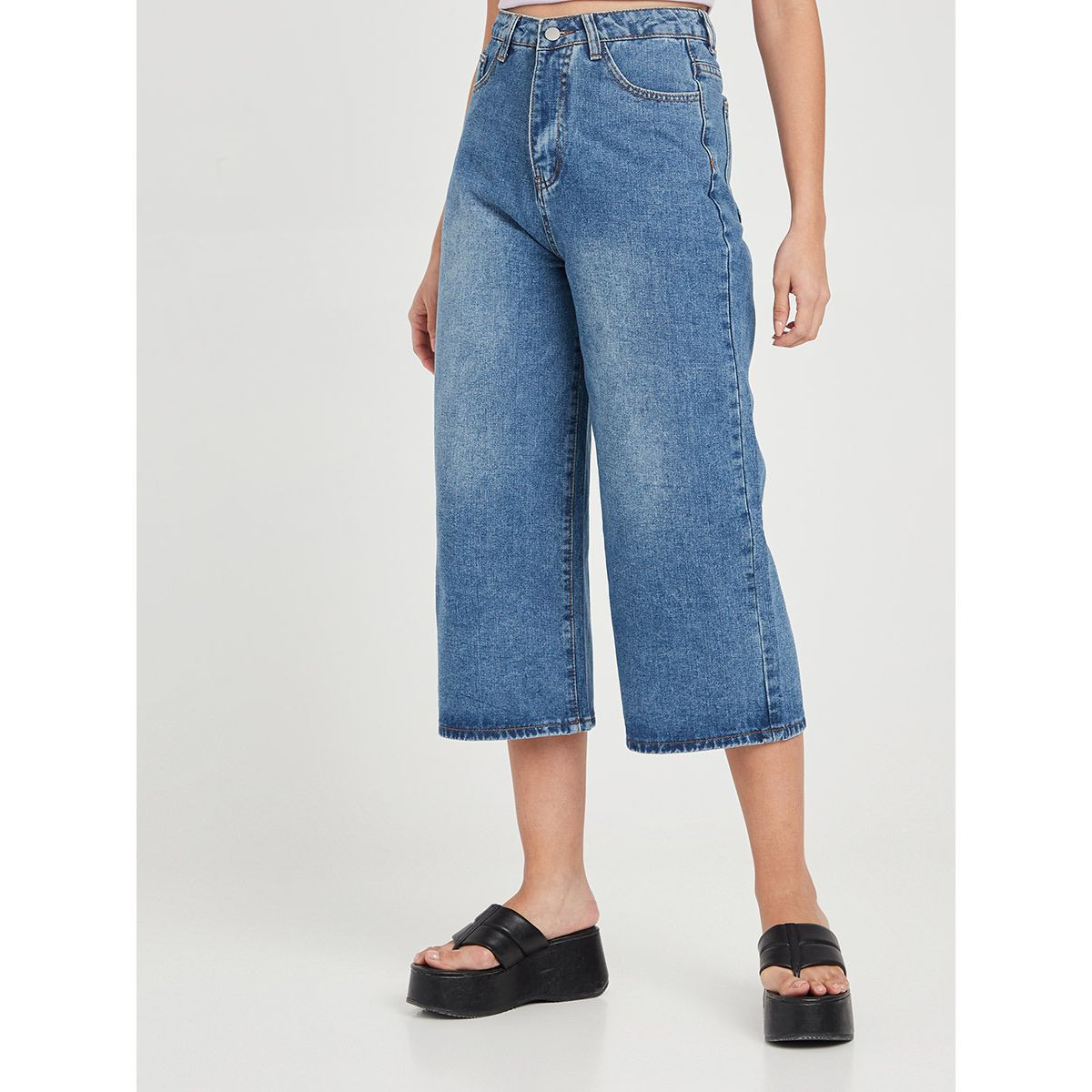 Styli High Waist Wide Leg Cropped Jeans-women-clothing-bottoms-jeans-image-1