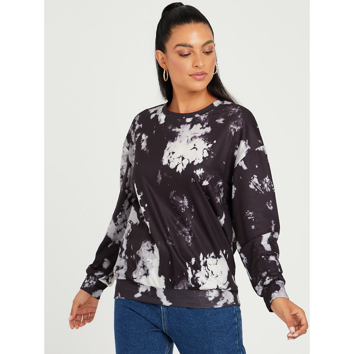 سويت شيرت مطبع بألوان مصبوغة من ستايلي-women-clothing-hoodiesandsweatshirts-sweatshirts-image-4