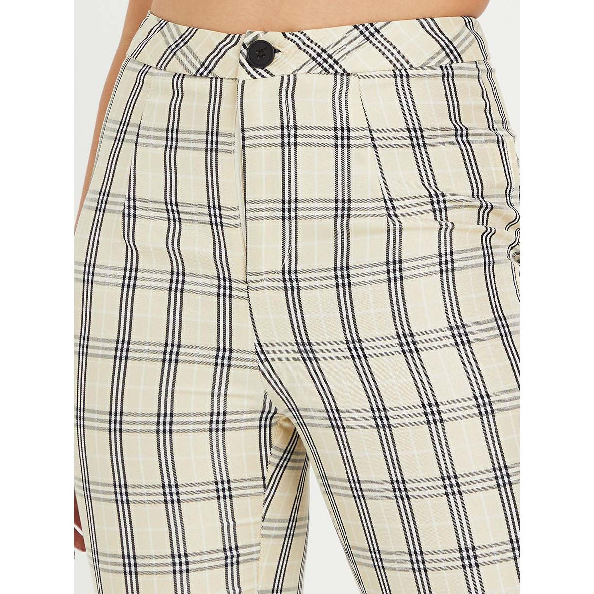 Styli Plaid Checked Slim Fit Woven Trouser-women-clothing-bottoms-trousers-image-3