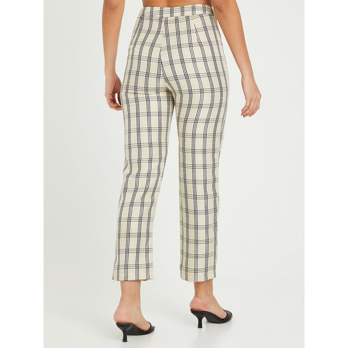 Styli Plaid Checked Slim Fit Woven Trouser-women-clothing-bottoms-trousers-image-4