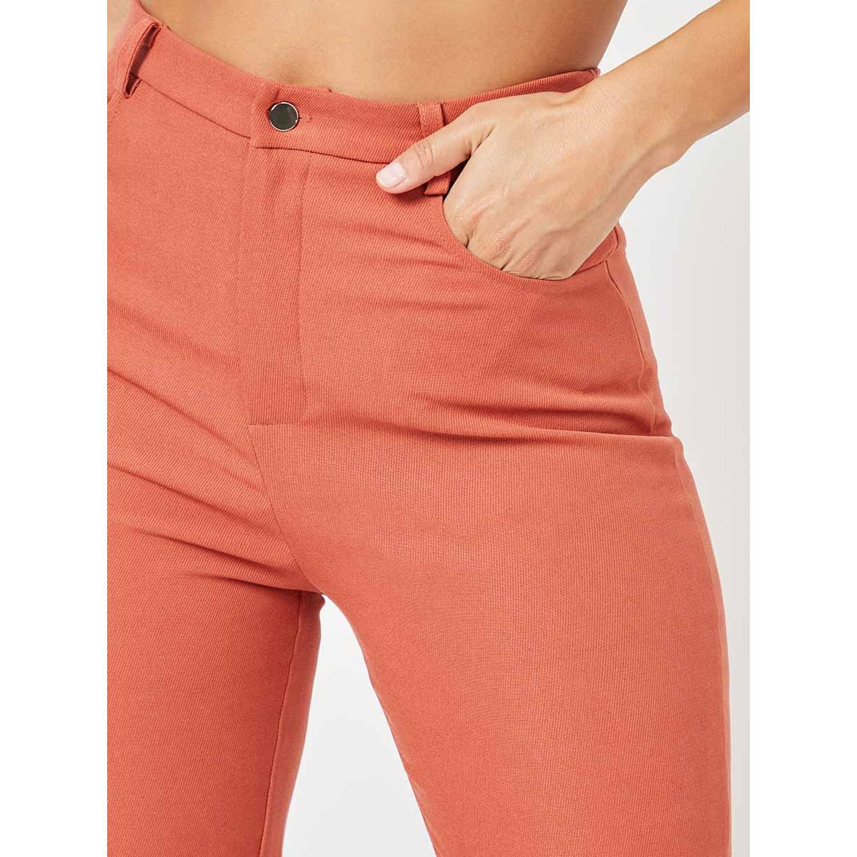 Styli Slim Fit Woven Trouser with Pockets and Belt Loops-women-clothing-bottoms-trousers-image-3