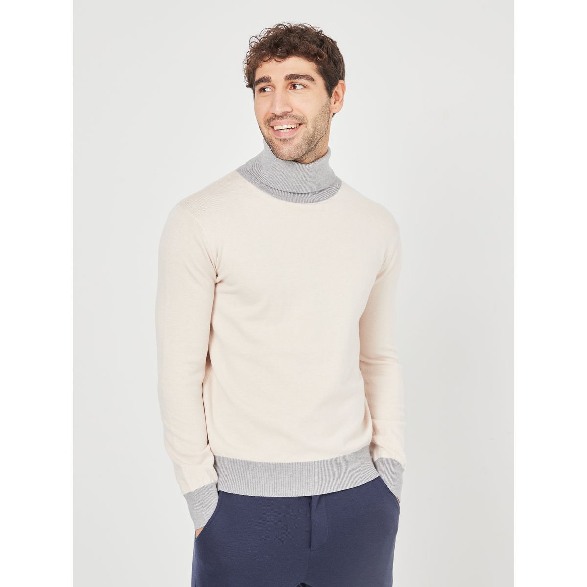 Styli Colorblock Turtle Neck Basic Sweater-men-clothing-sweatersandpullovers-image-1