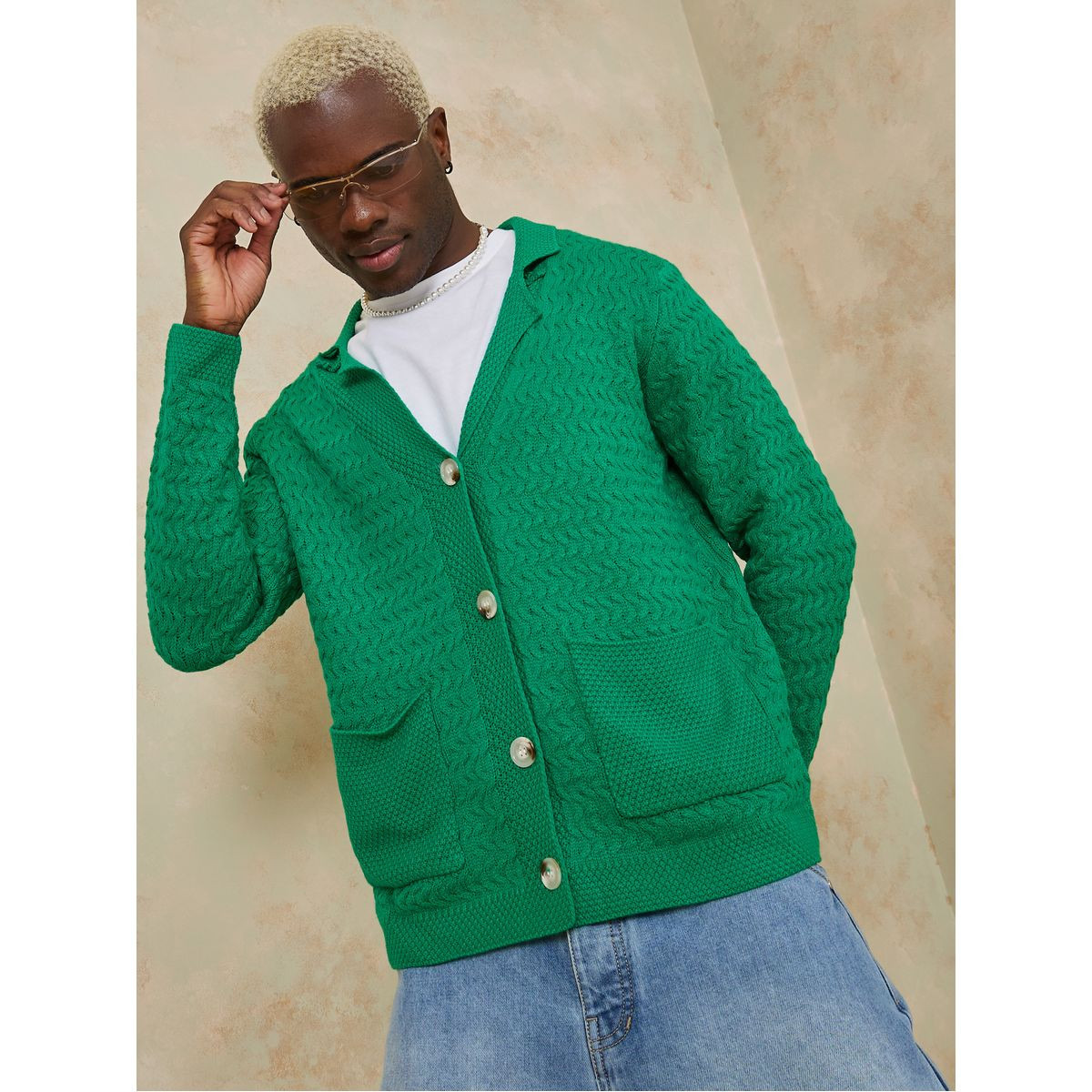 كارديغان محبوك مزين بازرار من ستايلي-men-clothing-sweatersandpullovers-image-1