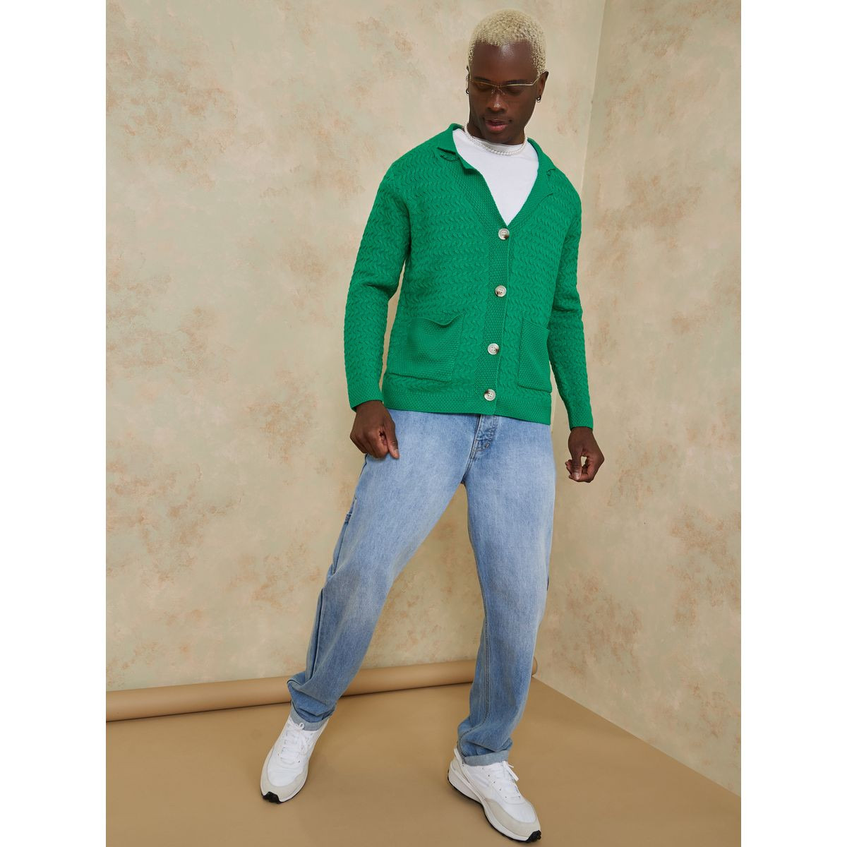 كارديغان محبوك مزين بازرار من ستايلي-men-clothing-sweatersandpullovers-image-2