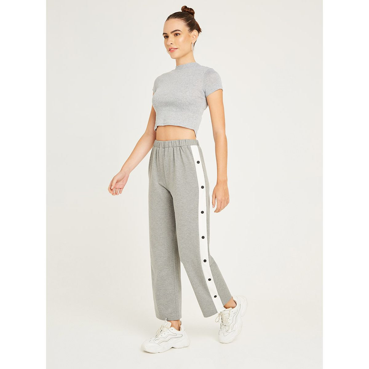 Styli Side Stripe Snap Detail Wide Leg Jogger-women-clothing-bottoms-joggers-image-2